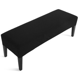 Fuloon Universal Dining Bench Cover Elastic Chair Cover Dining Room Removable Dining Chair Cover Dining Room Chair Cover (Black)