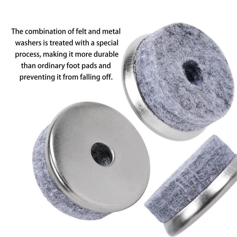 50 Pcs Screw-On Furniture Felt Pads for Chair Legs