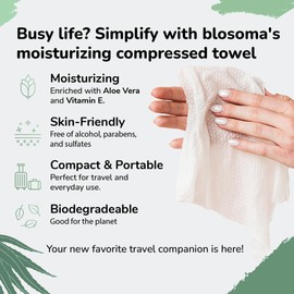 Unscented Moisturizing Compressed Towel, Disposable Mini Tablets Cotton Coin Tissue, Water Activated Rejuvenating Towels for Travel, Camping, Gym, Home Fragrance-Free Portable Hand Wipe (Pack of 100)