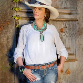 VONMELLI Western Belt Women's Cowboy Cowgirl Leather Belt for Jeans with Floral Vintage Carving Design, brown