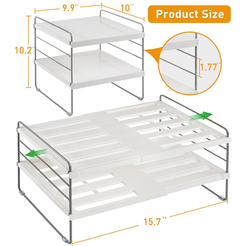 2 Pack Pantry Organization and Storage, Expandable Foil and Plastic