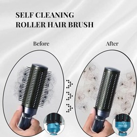 Self Cleaning Hair Brush Comb - Detangler Brush Round Brush for Blow Out - Easy Clean Roller Hair Brushes for Women Birthday Gifts (Multiple-Colors-1)