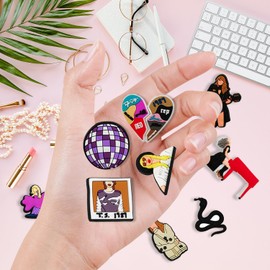 28PCS Croc Charms, Shoe Charms, Cute TS Theme Shoe Decorations, Singer Music Theme Shoe Charm Decoration for Kids Teens Boys Girls Men Women Party Birthday Gift Bracelet Wristband Accessories