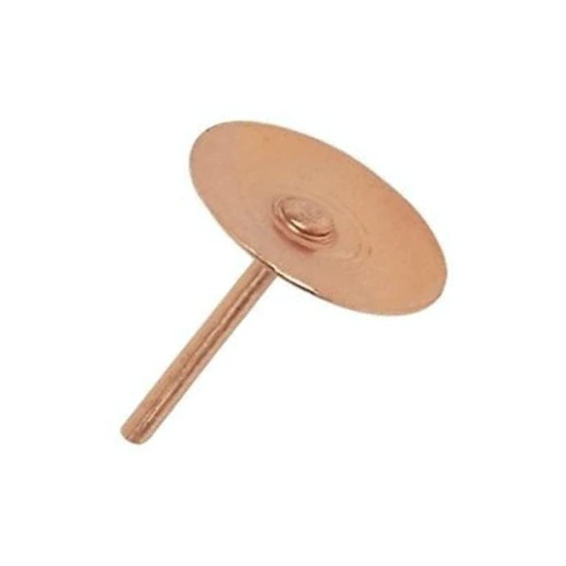 100 x Copper Disc Rivets - 20mm Long x 1.5mm