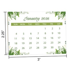 2026 Scrapbook Calendar Minis (12-Pack), Tear off Refill Pads for Scrapbooking, Crafts, Manual Projects, 2.25 x 3 Inches for Friends and Family (Greenery)