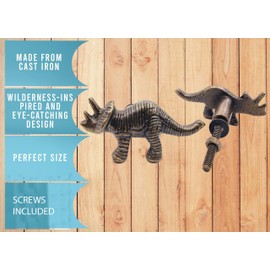 5MOONSUN5 Dinosaur Cabinet Cast Iron Knobs 2 Pack - Decor Knobs for Kitchen Cabinet, Drawer Pull, French Vintage Verdigris Shabby Chic Dresser and Cupboard Handle