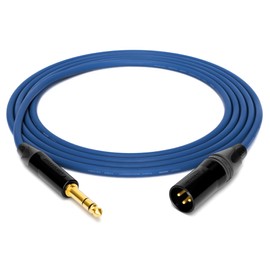 enoaudio Mogami 2534 Quad Professional Studio Cable Balanced Neutrik Gold 6.3 mm TRS Jack - XLR Male HiFi, Blue, 5.0 m