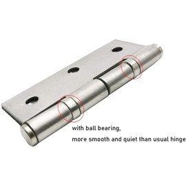 Jiayouy 50mm/2Inch Stainless Steel Folding Butt Hinges Cupboard Cabinet Home Furniture Hardware Door Hinges with Mount Screws Silver Tone 4 Pcs