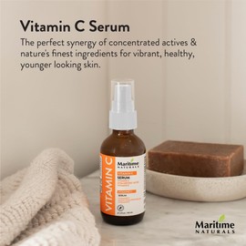 Maritime Naturals Maritime Naturals Vitamin C Serum for Face & Neck with Hyaluronic Acid & Balanced Botanicals | Professional Vitamin C Face Serum for Women & Men, Organic Skin Care, Born In Nova Scotia, Canada (60ml)