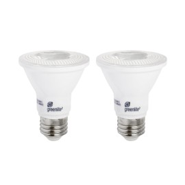 LED PAR20 Dimmable Flood Light Bulb, 7W (50W Equivalent), 500 Lumens, 3000k Bright White, 40° Wide Flood Beam Angle, Indoor/Outdoor, Weatherproof, 120V, Energy Star (2 Pack)