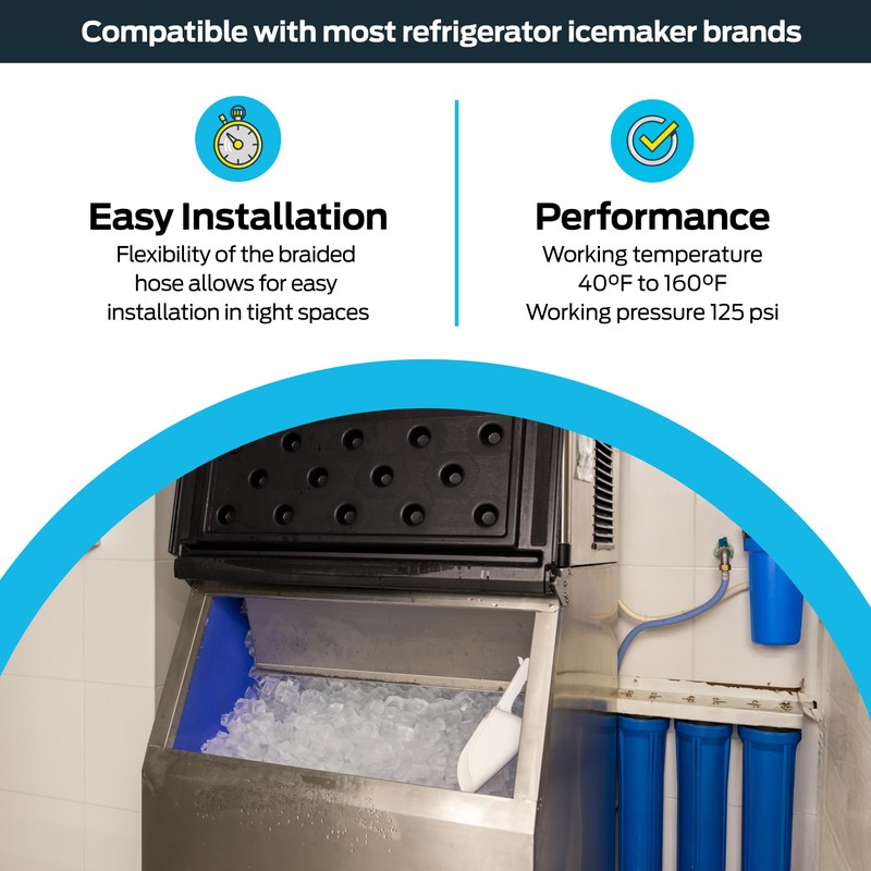 Eastman Flexible PVC Ice Maker Supply Line Kit, 1/4 Inch