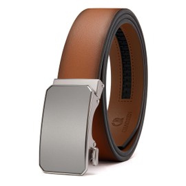 CHAOREN Leather Ratchet Belt for men 1 3/8" for Dress Pants - Micro Adjustable Belt Fit Everywhere