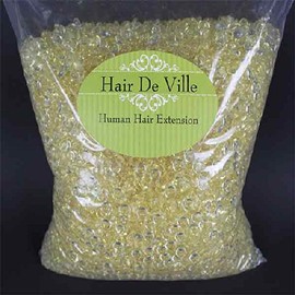 2.2 Lbs / 1kg Whole Sale Hair Extension Fusion Keratin Glue Tips Rebond Granules Beads by Mega Made Inc + 6 Pcs Silicone Finger Protectors