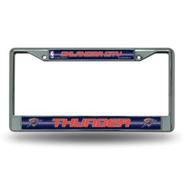 Rico Oklahoma City OKC Thunder Standard Size Chrome License Plate Frame - It Sparkles!