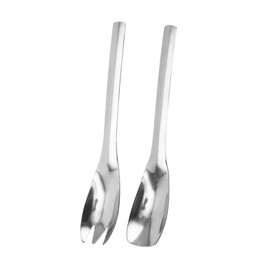 Vaguelly 1 Set Stainless Steel Salad Serving Spoons Long Handle Spork Utensils for Buffet Salad Fruit and Dessert Kitchen Accessory Reusable Easy to Clean