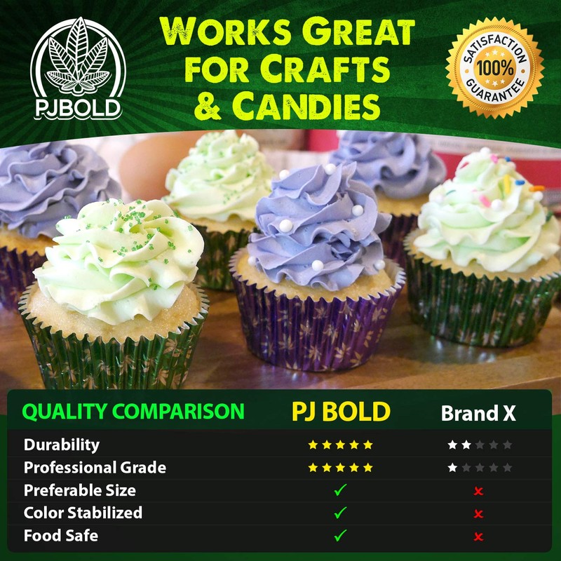 Green Foil Cupcake Liner with Leaf Design