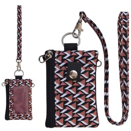 CHENSPRX Small Lanyard Wallet for Women with RFID Blocking,ID Holder,Keychain - Zip ID Card Case and Coin Purse for Travel and Daily Use (T006)