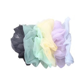 TOVINANNA 5pcs Solid Color Chiffon Hair Bands Elastic Hair Ties for Women Girls Chic Ponytail Holders for Everyday Wear Yoga Dancing Gymnastics Random Colors