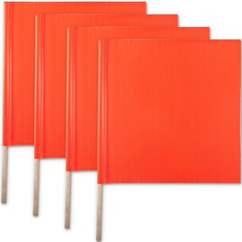 18 Inch X 18 Inch Orange Safety Flag Caution Flags for Construction Sites Oversized Load -Traffic Flagger (4)