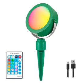 LUXSWAY Landscape Light Rechargeable, Waterproof Spotlight Outdoor with Remote, Color Changing Garden Lighting, Planter Spotlight for Holiday Path Tree Yard Decoration