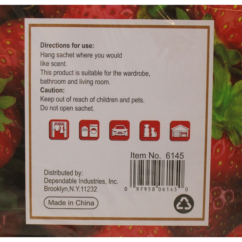 Multicolor 2 Pack Large Hanging Closet Sachet 9" x 6.75"