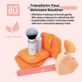 Ilū - Wiederverwendbare Make-up Entferner Pads Für Augenmakeup Sanft Und Effektiv Auch Für Waterproof Makeup 3 Stück in Orange Umweltfreundlich Und Leicht zu Reinigen