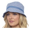 Thingimijigs Women's Spotted/Striped Cotton Reversible Bucket Hat - Blue S/M