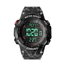 ILAME 10 ATM Waterproof Sports Wristwatch for Swimming and Diving with Multiple Functions of Alarm Clock, Chronograph, Timer Countdown, Dual Time, Calendar, 12 and 24 Hour Format Switchable