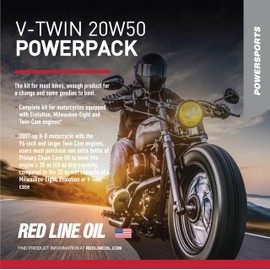 Red Line Red Line 90226 20W50 Powersport Motor Oil V-Twin - 1 Powerpack Kit