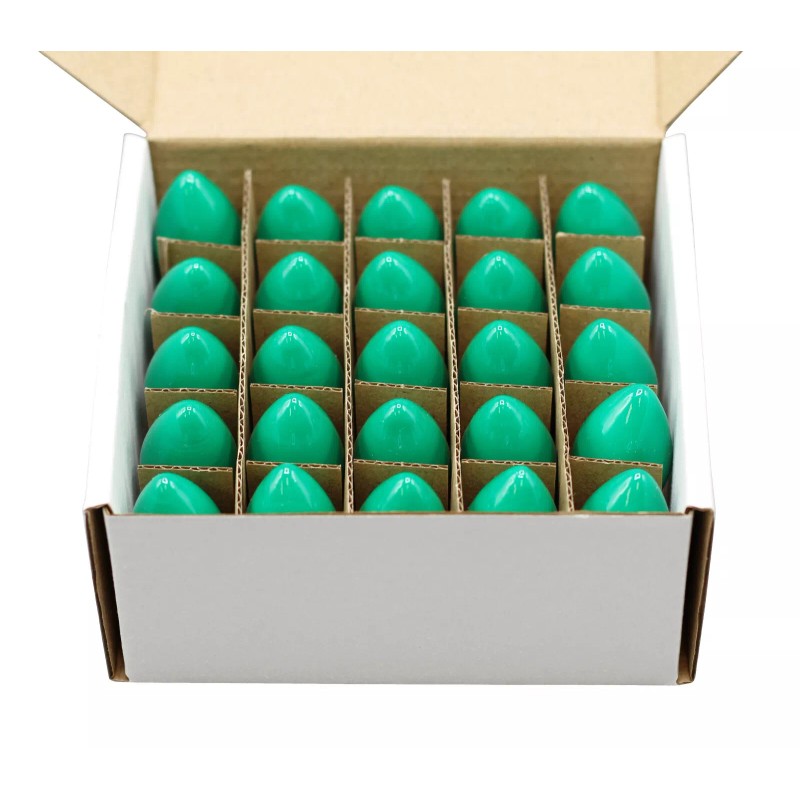 Creative Hobbies 25 Pack C7 LED Green Replacement Light Bulbs