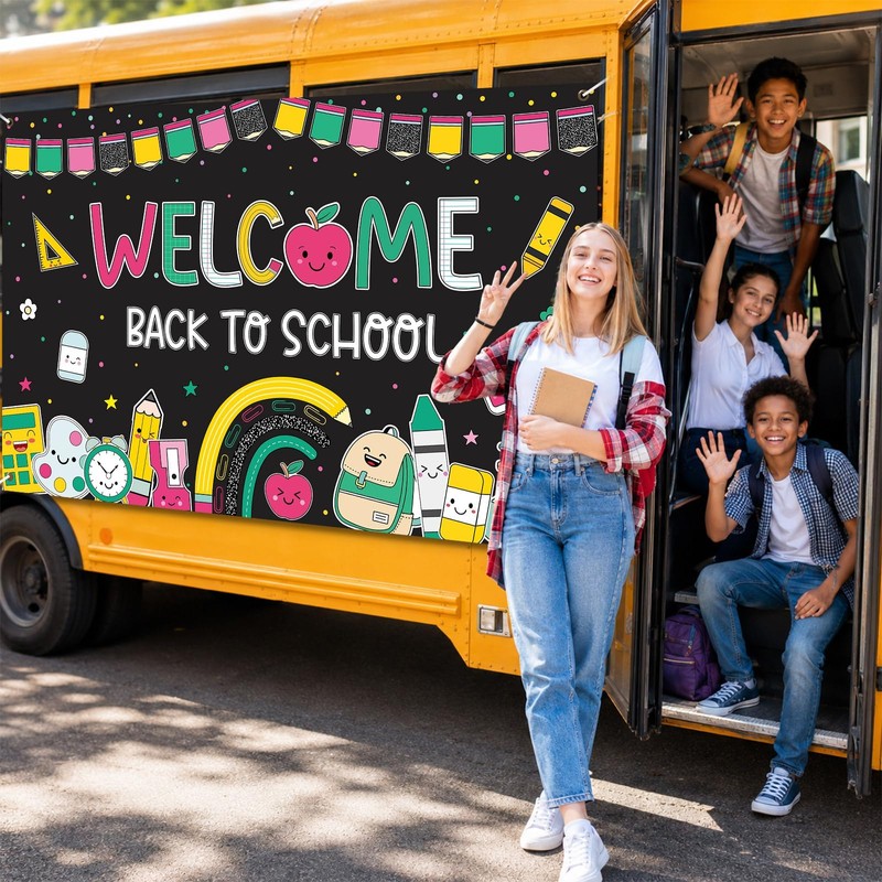 Welcome Back to School Banner Party Decorations First Day of