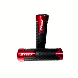 Red Sport Motorcycle CNC Anti-Slip 7/8" 22mm Grips for Suzuki SV650/SV650S/SV650X 1999-2025