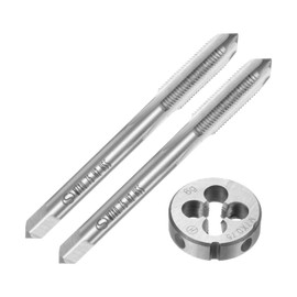 sourcing map 3pcs Tap and Die Set, Metric M7 x 0.75 Thread Taps & Round Die, Tapping Threading Tool Tap & Die Kit for Nut Screw Bolt Thread Repair