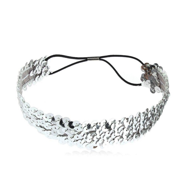 Haar Band Schnur Silber Polyester Silber 38 x 3cm Stirnband