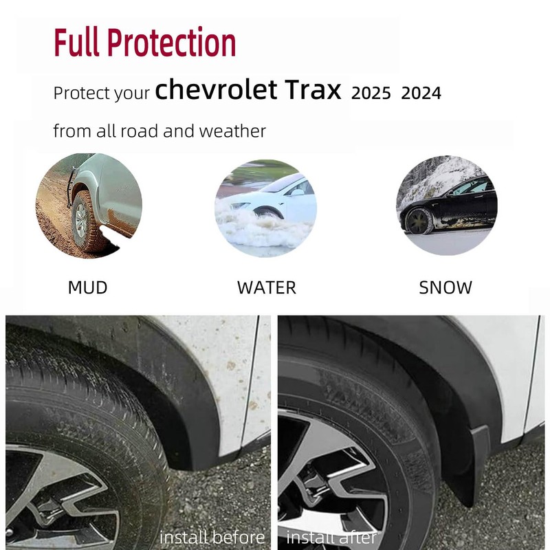 Mud Flaps Kit Compatible with Chevy Trax 2025 2024 Accessories