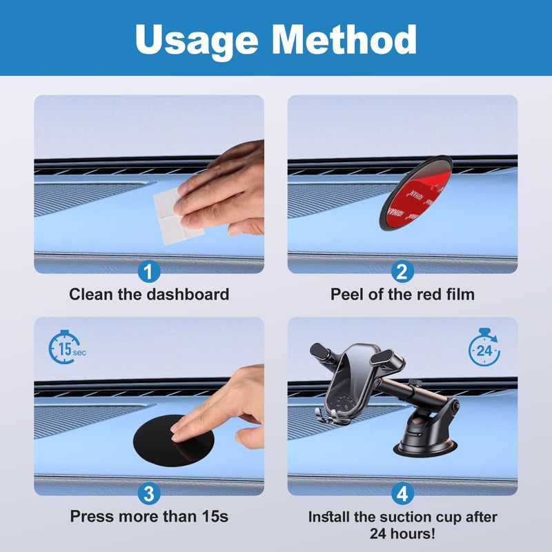 Dashboard Pad Mounting Disk for Suction Cup Phone Mount, Adhesive
