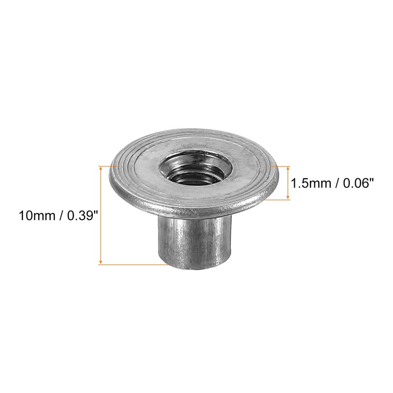 sourcing map M6 T-nuts, 12pcs Carbon Steel Tee Nut Round