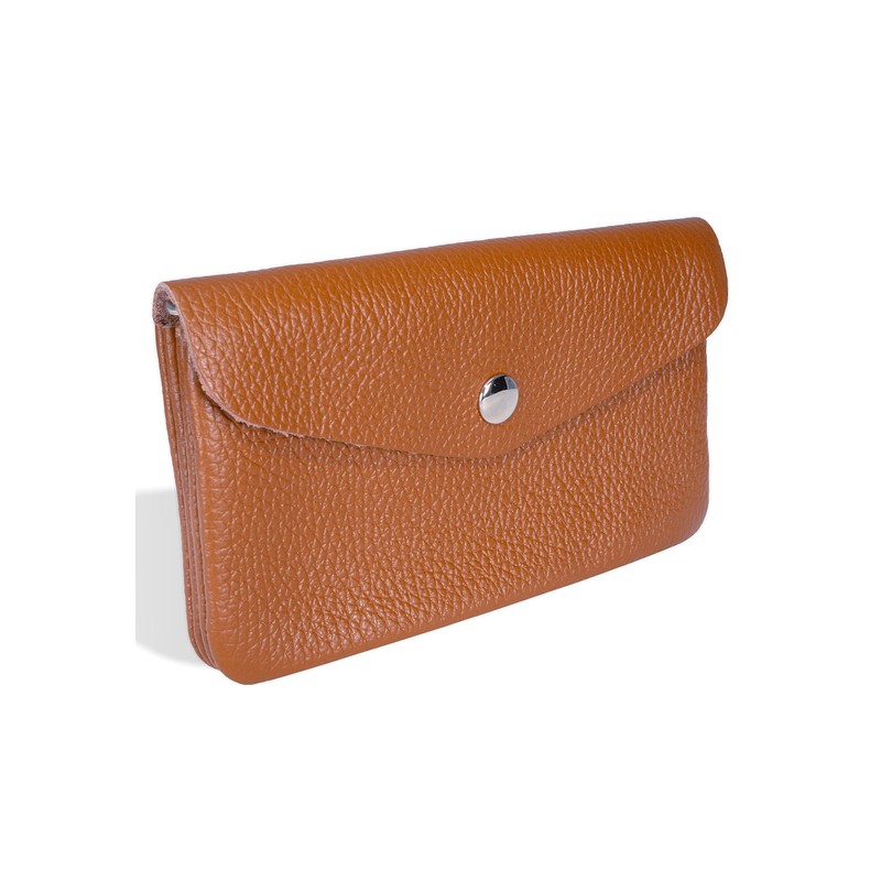 Sakura High-Quality Classic Women's Wallet Grained Leather, Cognac, Classic