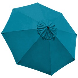 EliteShade USA 9FT Patio Umbrella Replacement Covers 8 Ribs Market Umbrella Canopy Cover (CANOPY ONLY) (Teal)