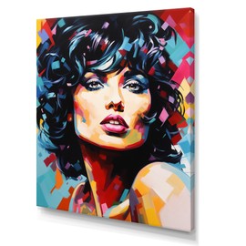 DesignQ Pop Art Wall Art, Rockstar Portrait Pop Art wall art, Pop Art Large Wall art decor, Multi-Color Glam Canvas wall art, 30x40 inches