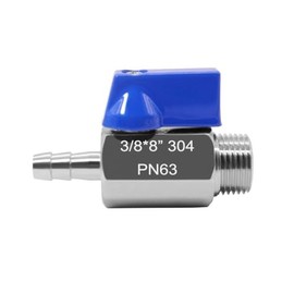 Beduan Stainless Steel 5/16" Hose Barb to 3/8" NPT Male Mini Ball Valve for HomeBrew Kettle