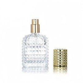 SCOLAND 30ml Glass Perfume Bottle Vintage Empty Portable Travel Refillable Rechargeable Spray Atomizer Women (Gold)