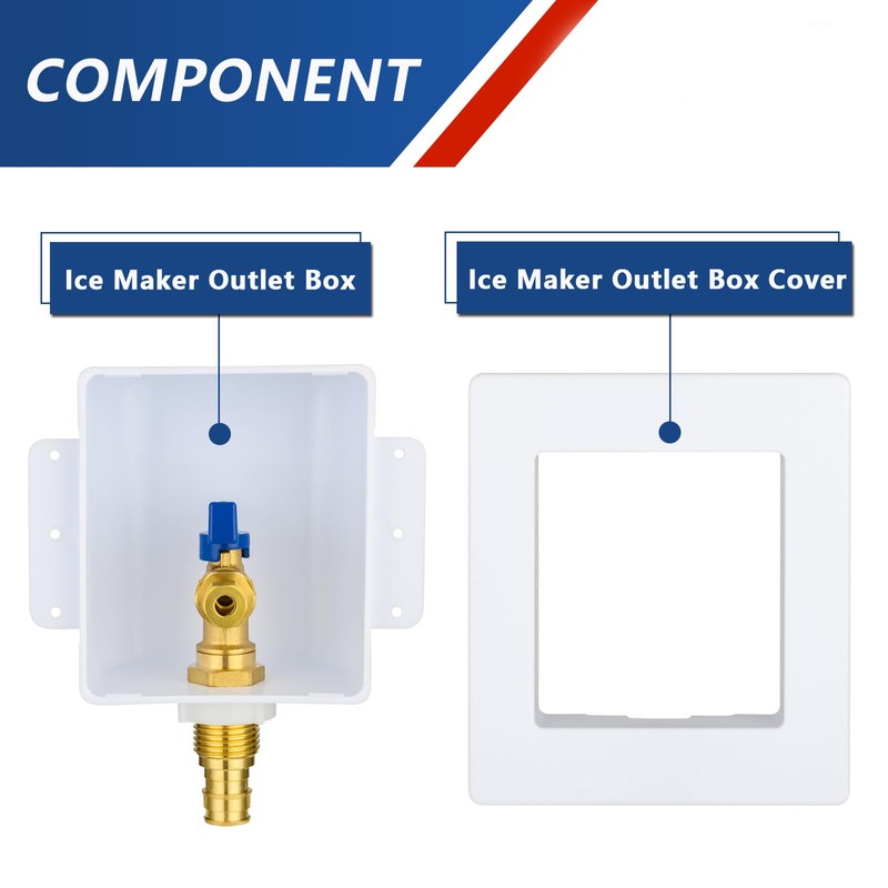 GUOFIS Ice Maker Outlet Box,1/2 Inch PEX-A F1960 Expansion Inlet