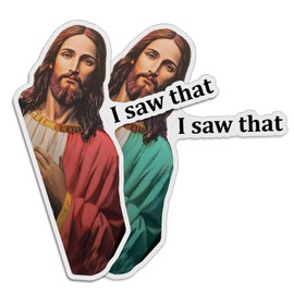 2 x Jesus I Saw That Magnet, Funny Christmas Magnet Gift, Refrigerator Magnet, Funny Jesus Religious Gift, Christian Humor Christmas Decor - 3.5 x 2.7 inch