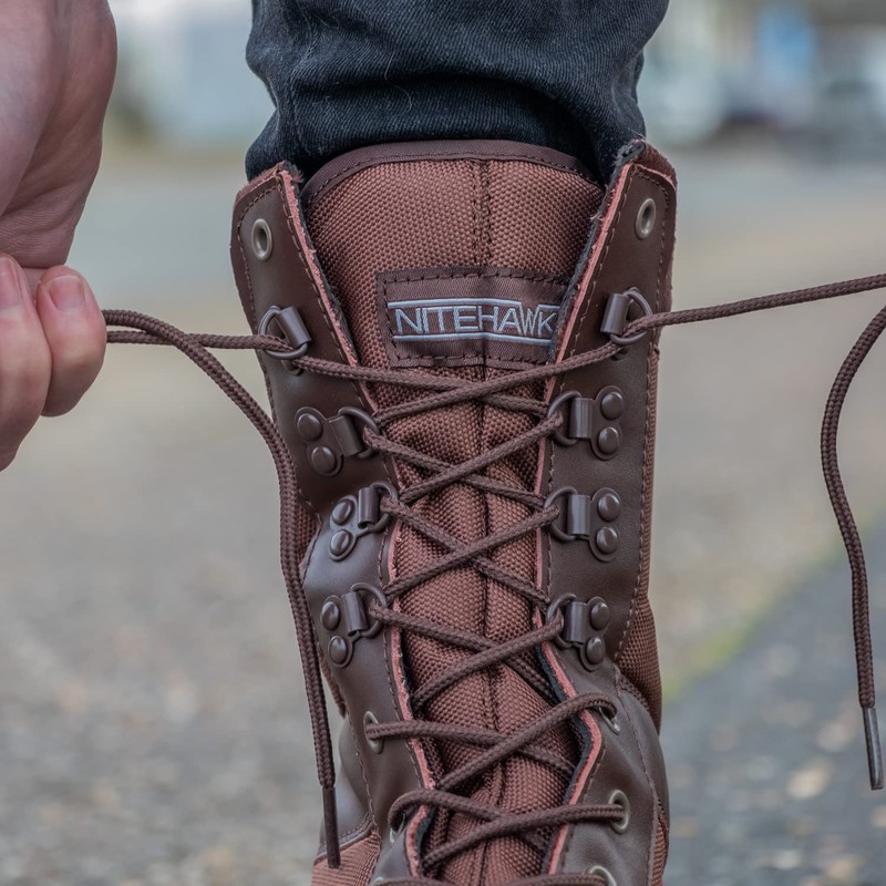 NITEHAWK Brown Army Patrol Boots - SIZE 7