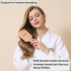 pfefe Wooden Paddle Hair Brush - Square Detangling Reducing Breakage