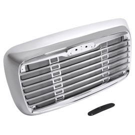 KUAFU Front Upper Grille Compatible with 2000-2008 Freightliner Columbia A1715107000 A1715251002 A1715251003 A1715251 A1715251 Bumper Radiator Hood Grill Silvery+Black