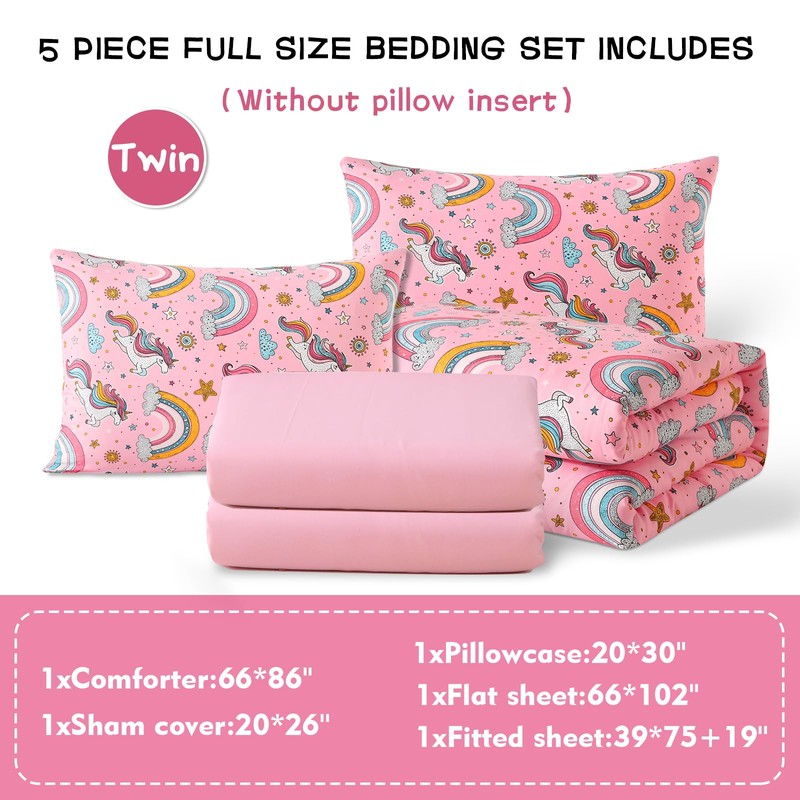 Kautudrum Glow in The Dark Kids Comforter Set, 5 Piece