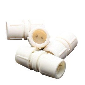 30pcs I Type White PVC Splice Connector for LED Rope Light 2 Wire