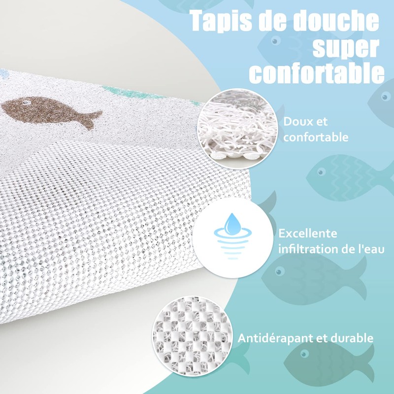 Shower Mat Non-Slip 60 x 60 cm Safety Mat Comfort